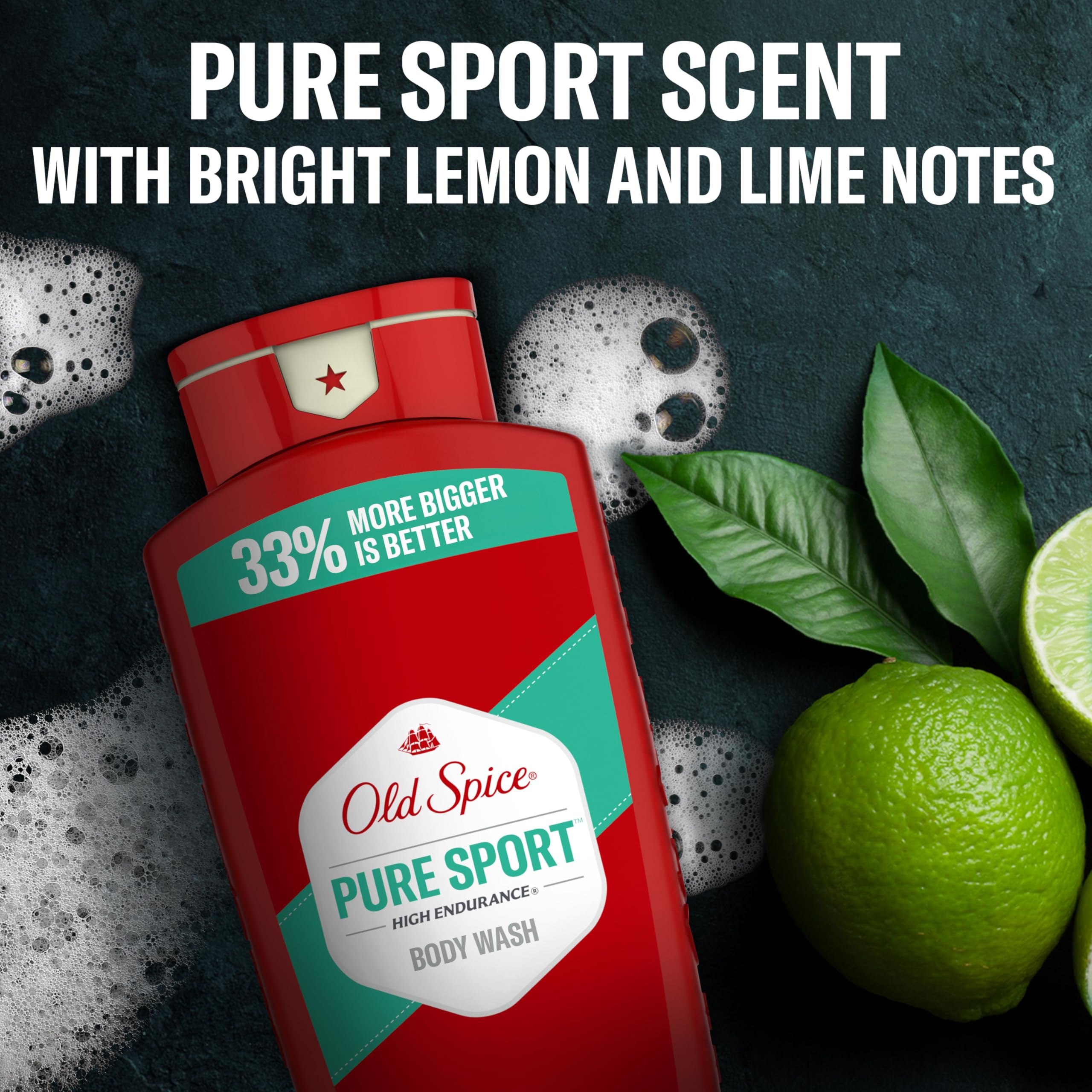 Old Spice bottle on shelf display conveys convenient daily access.
