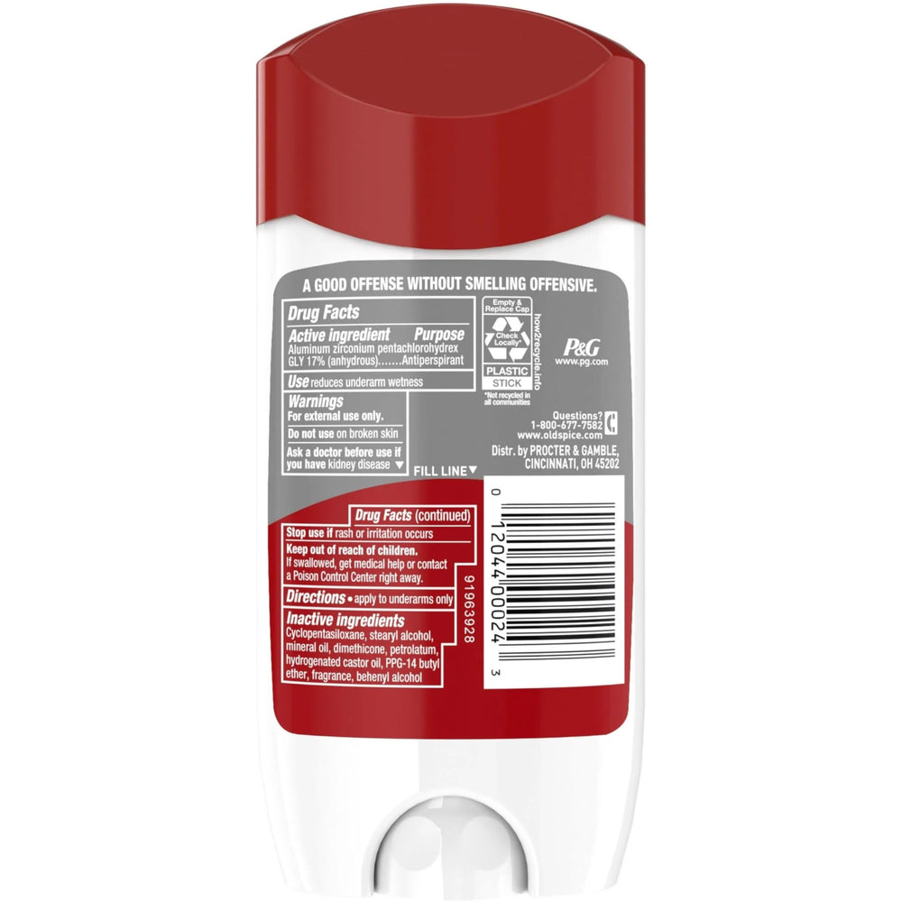 Old Spice logo with six-pack packaging on display