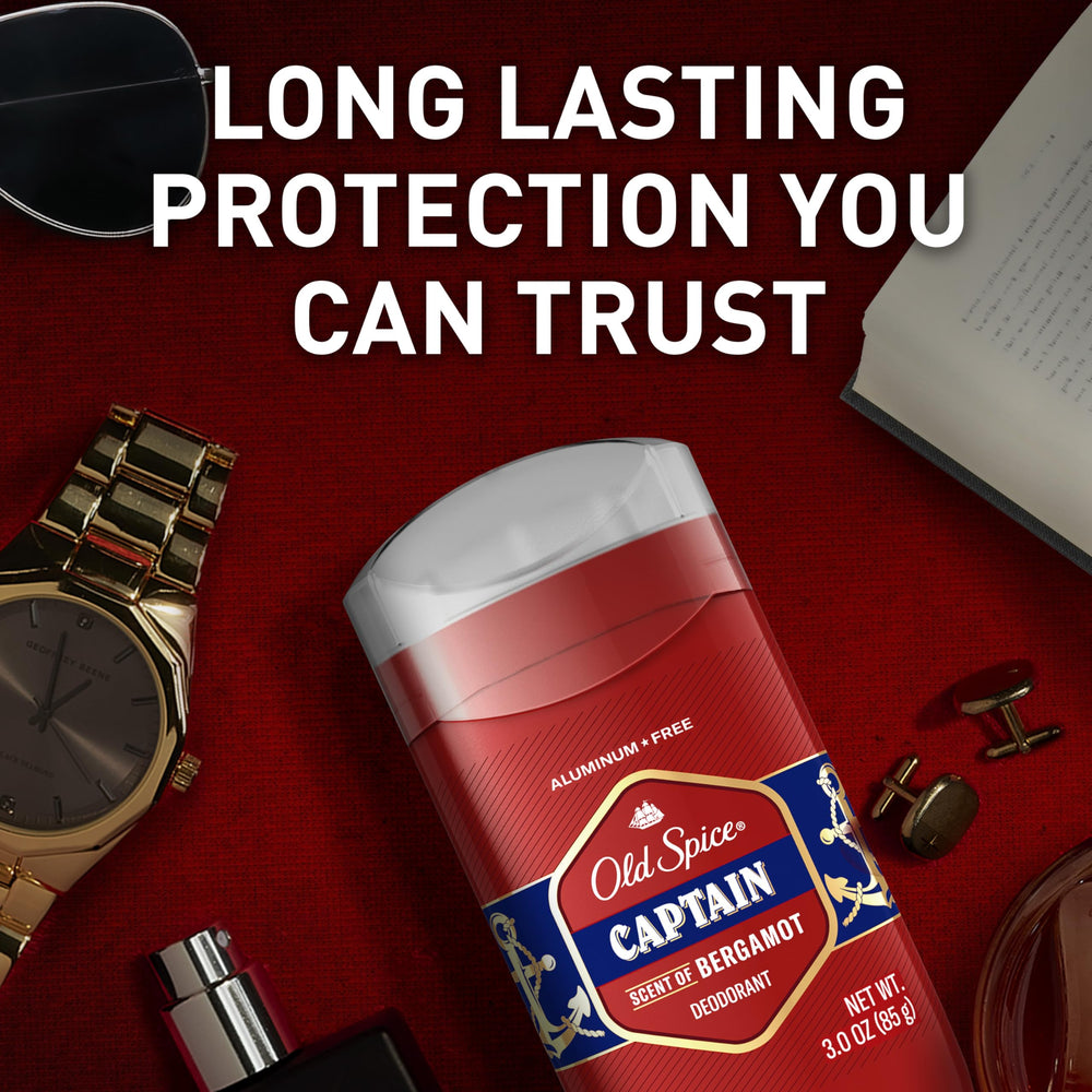 Old Spice Captain Bergamot deodorant application demonstrating smooth, even coverage