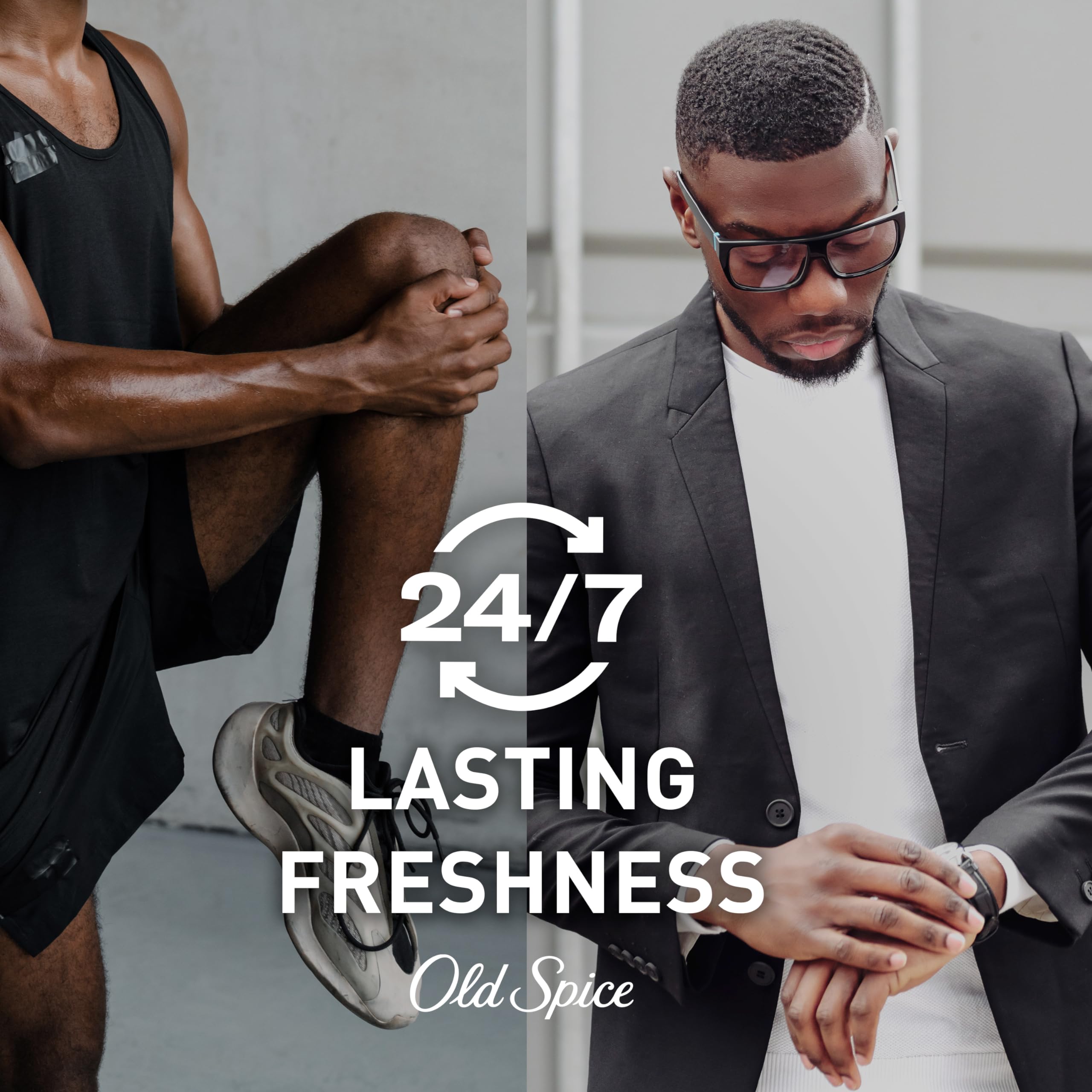 Old Spice Captain deodorant 24-7 odor protection communicates all-day confidence.