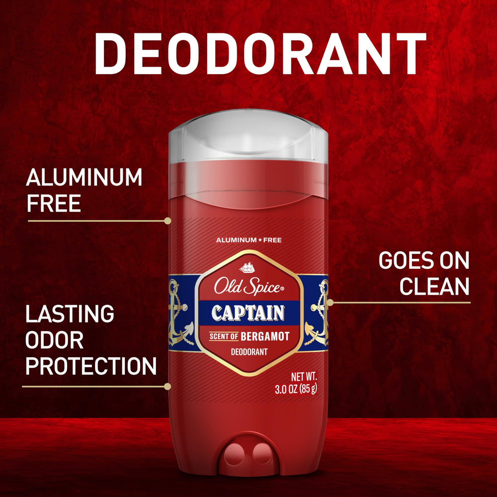 Old Spice Captain deodorant bottle cap twist demonstrates easy reapplication.