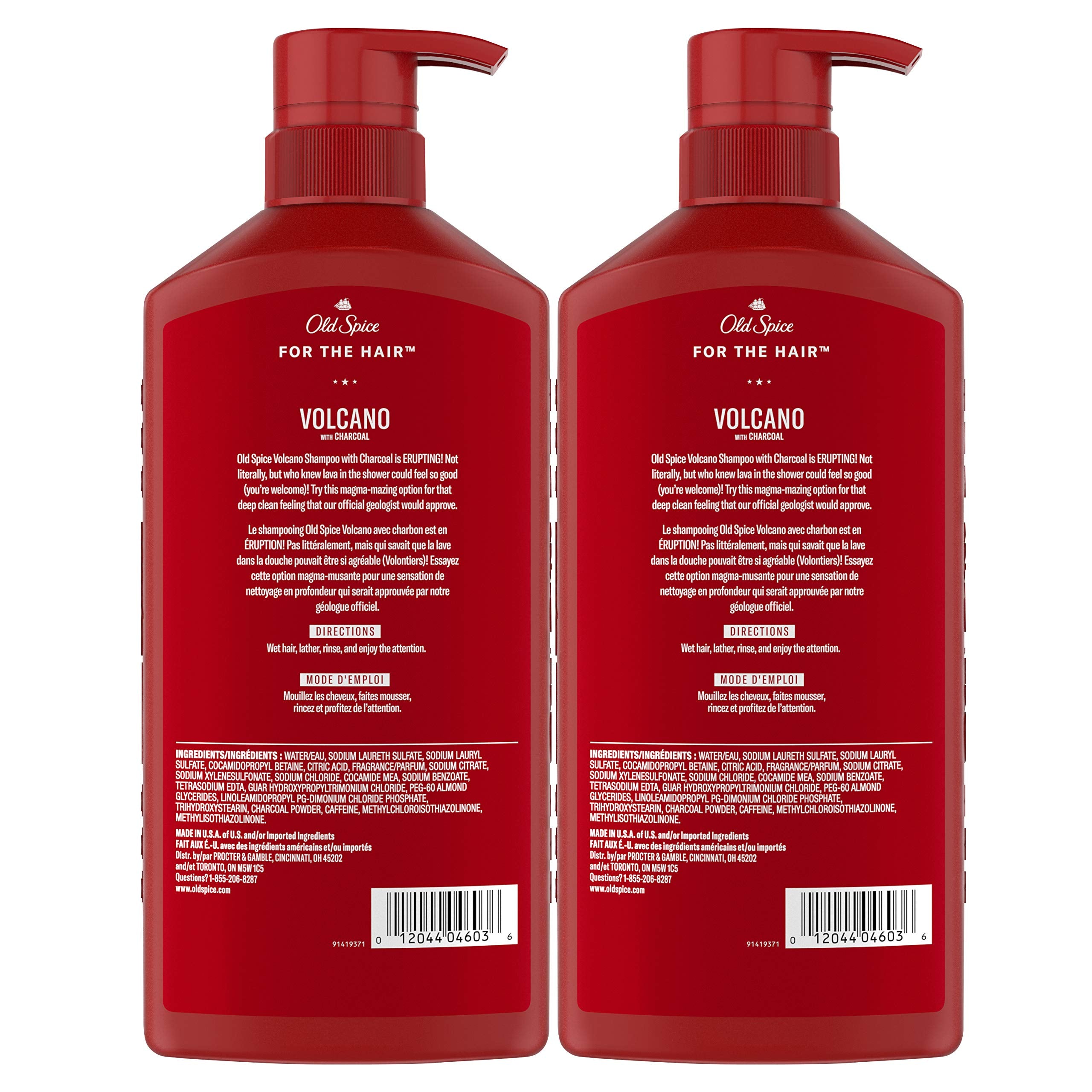 Old Spice Charcoal Shampoo rich lather ready for a thorough wash.
