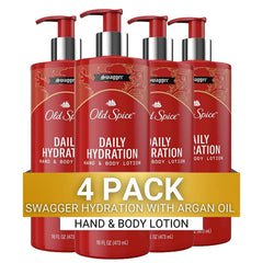 Old Spice Daily Hydration Hand and Body Lotion pump bottle for easy application and all-day moisture