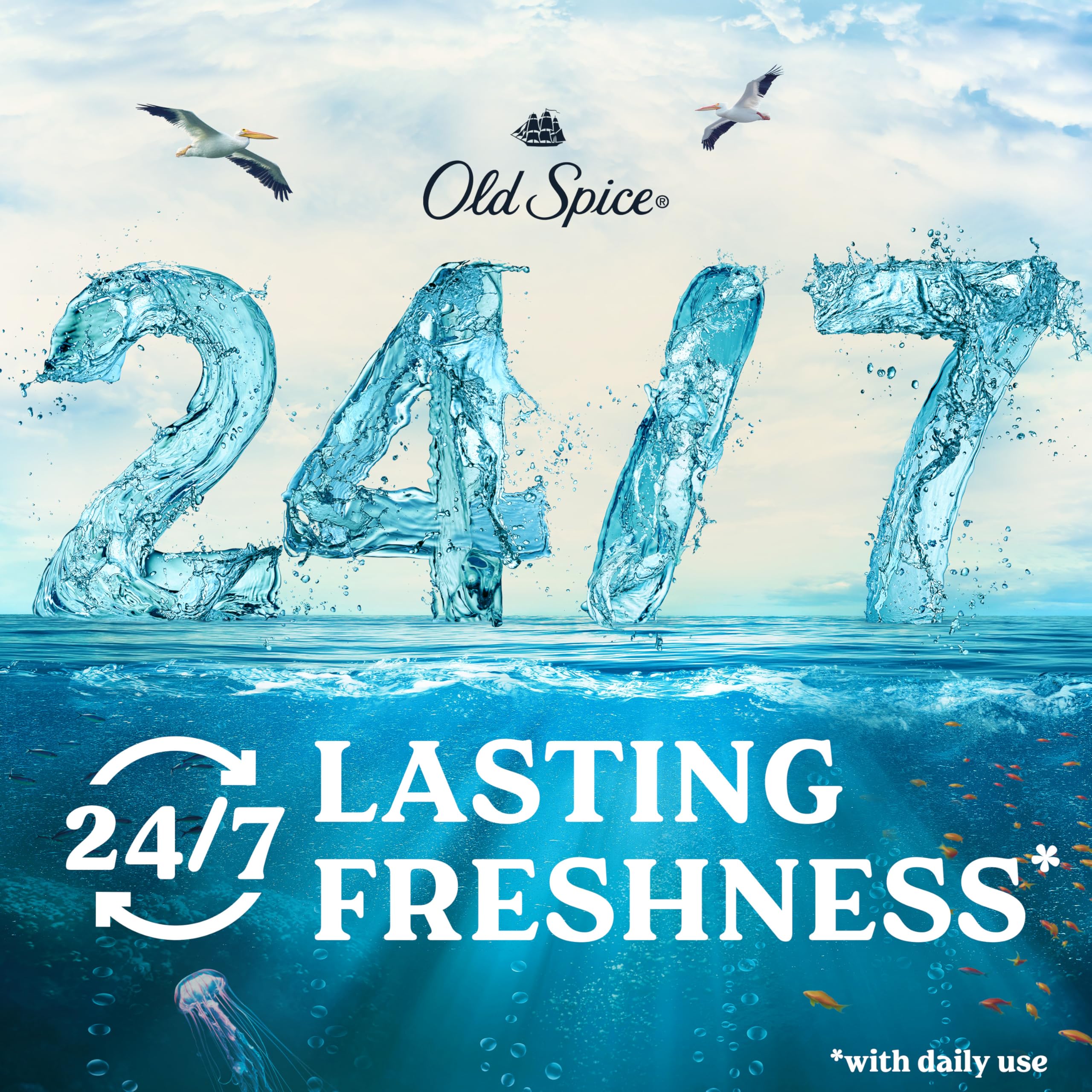 Old Spice Deep Cleanse foamy lather close-up highlighting exfoliation benefits.
