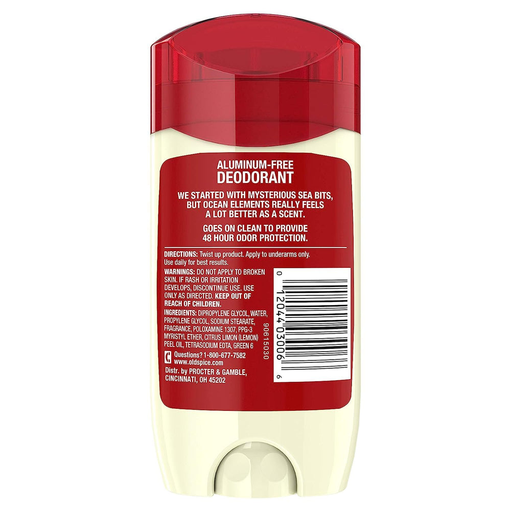 Old Spice Deep Sea deodorant being dispensed for easy, everyday protection.