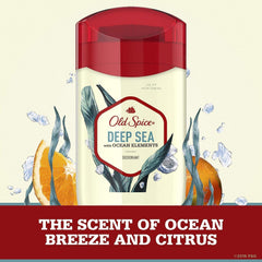 Old Spice Deep Sea packaging with ocean elements signals a refreshing grooming routine.