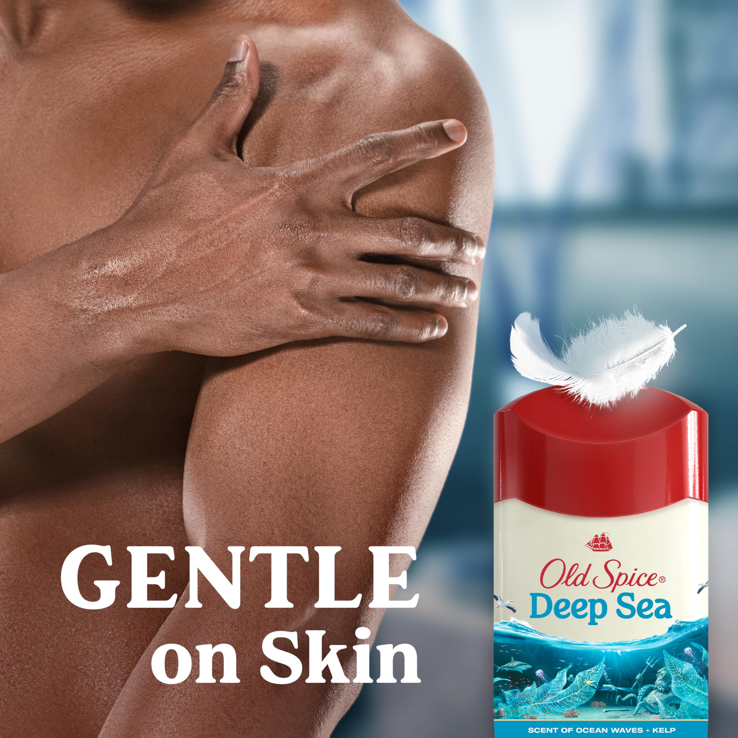 Old Spice Deodorant scent Deep Sea Waves evokes ocean freshness.