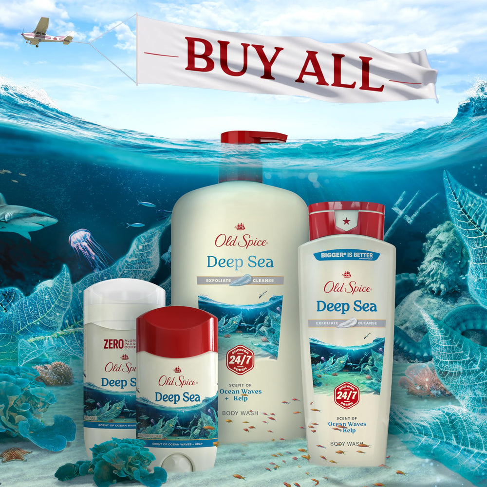 Old Spice Dry Feel skin-friendly formula at a glance.
