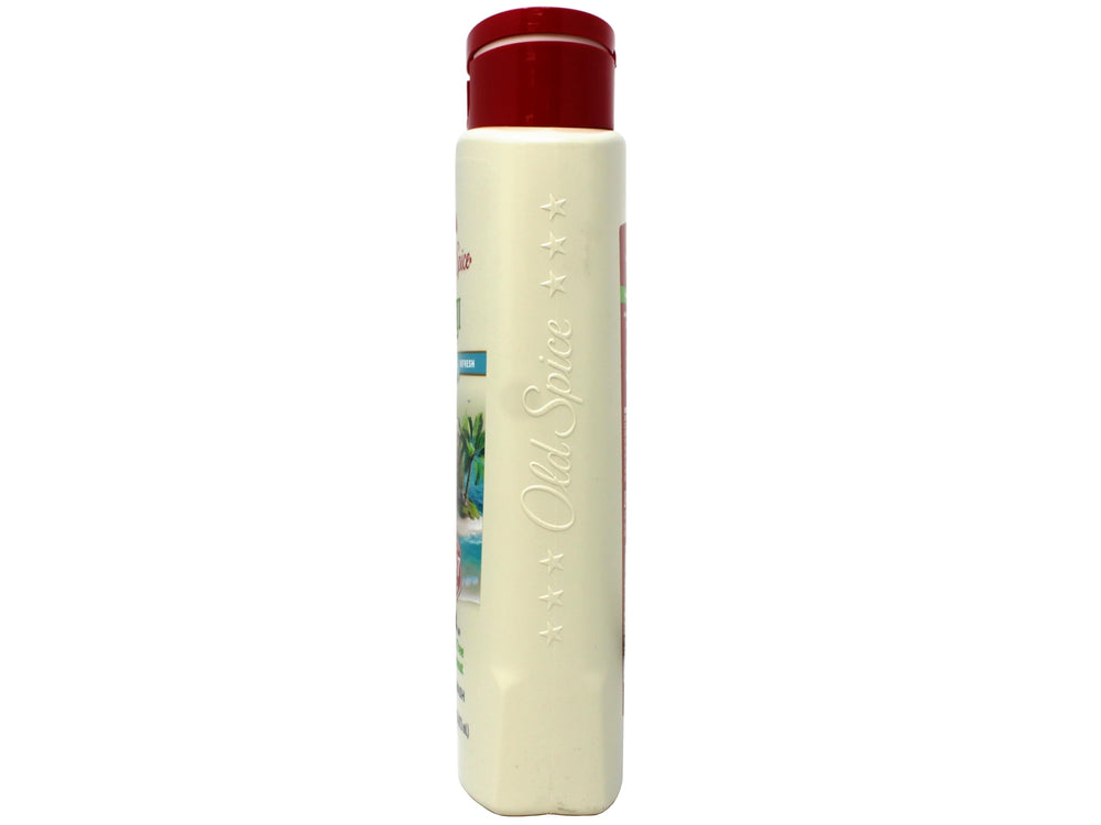 Old Spice Fiji body wash front bottle showcasing tropical fragrance.
