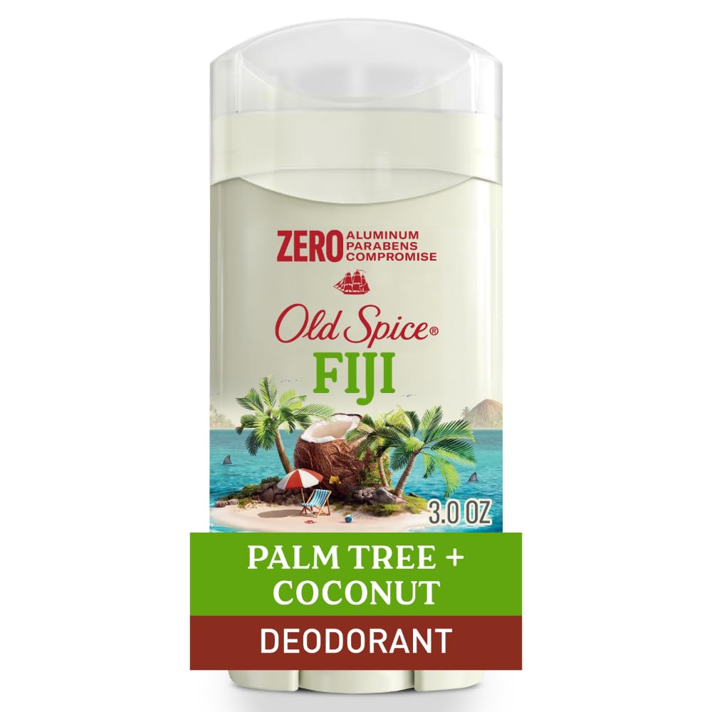 Old Spice Fiji Palm Tree deodorant bottle front shows 24/7 odor protection
