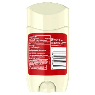Old Spice Fresher Deep Sea deodorant back label highlighting ingredients and branding