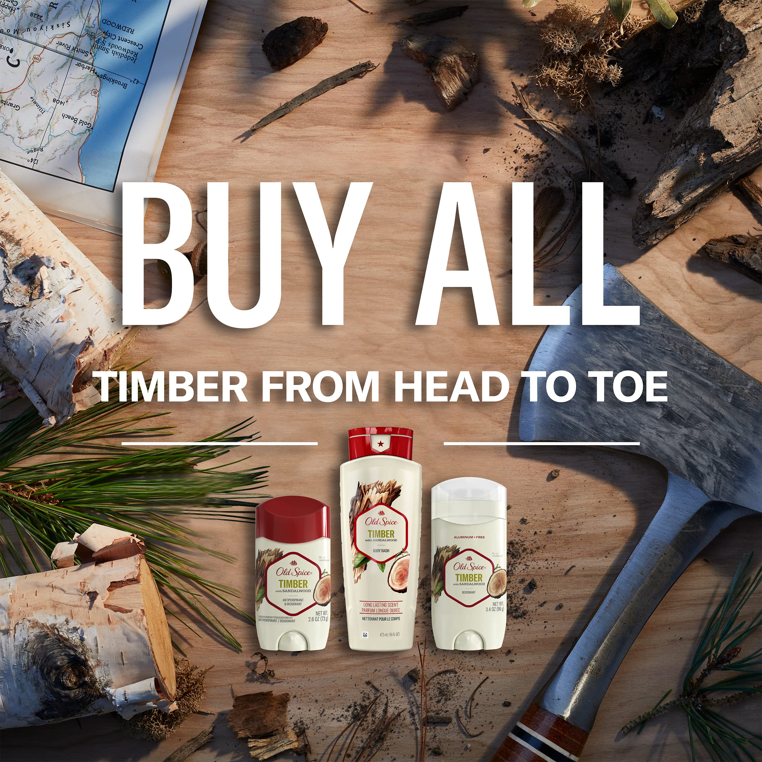 Old Spice Fresher Timber application shot illustrating easy swipe-on use for day-long aroma