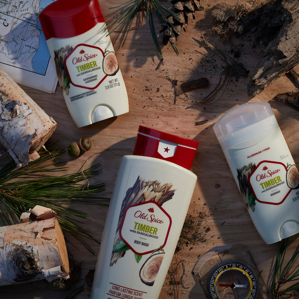 Old Spice Fresher Timber mint notes highlighting a refreshing, nature-inspired profile