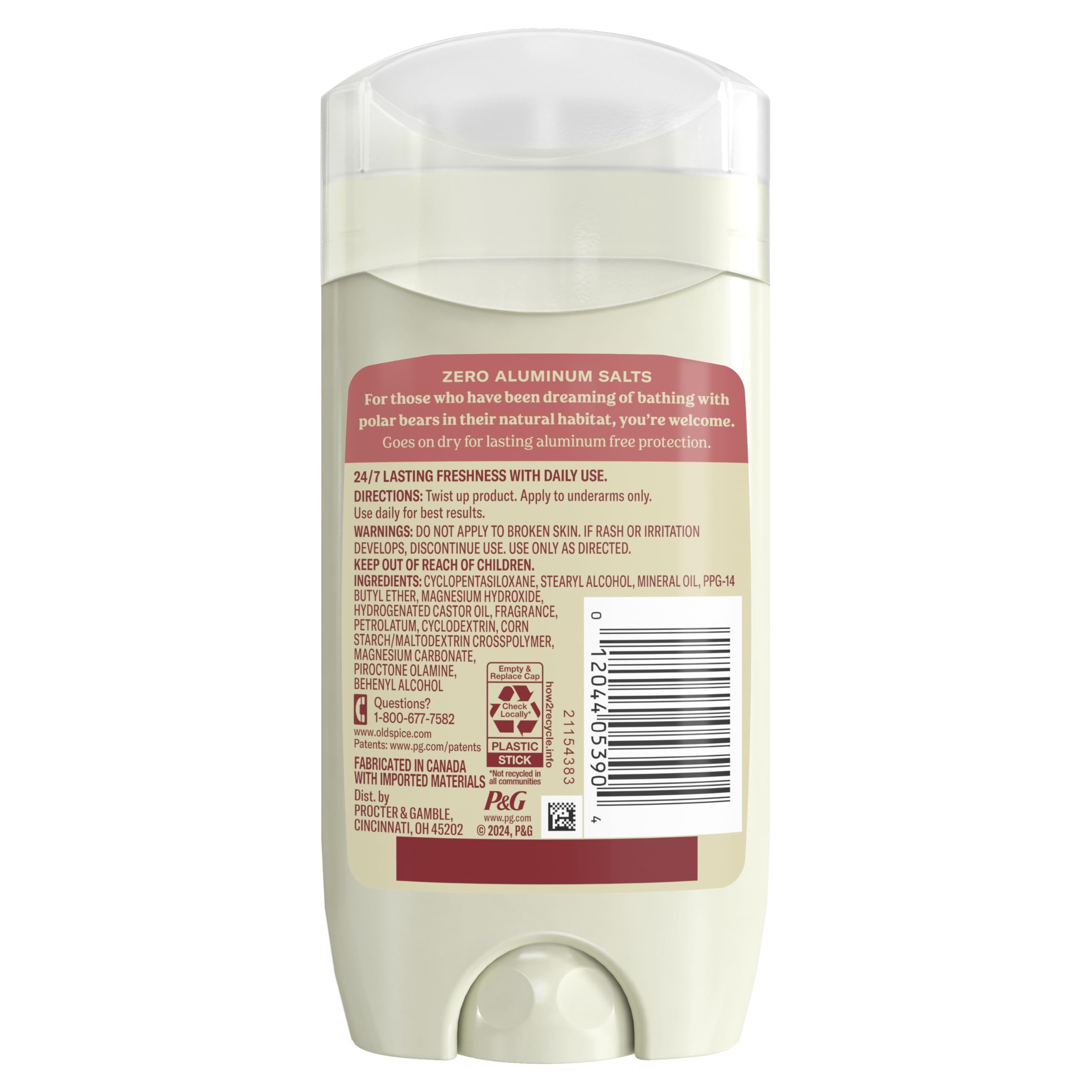 Old Spice GentleMan's Deodorant bottle against icy blue background conveying crisp scent