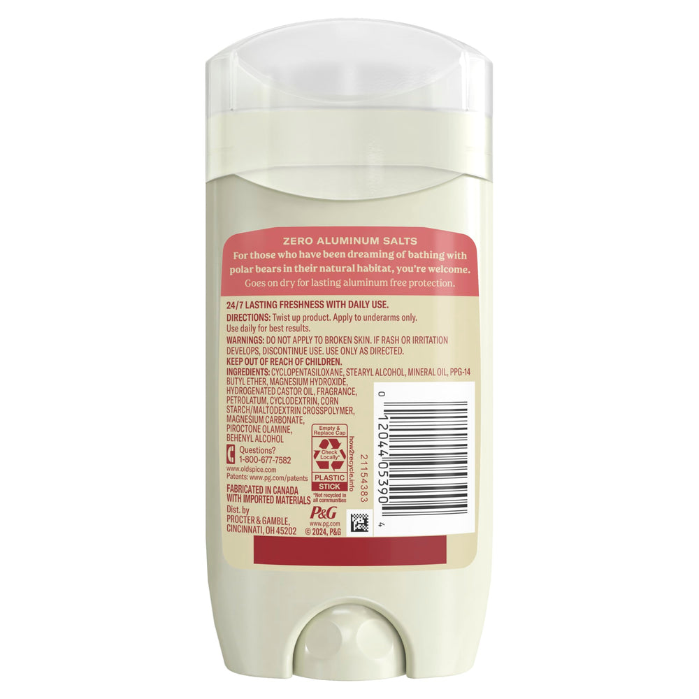 Old Spice GentleMan's Deodorant bottle against icy blue background conveying crisp scent