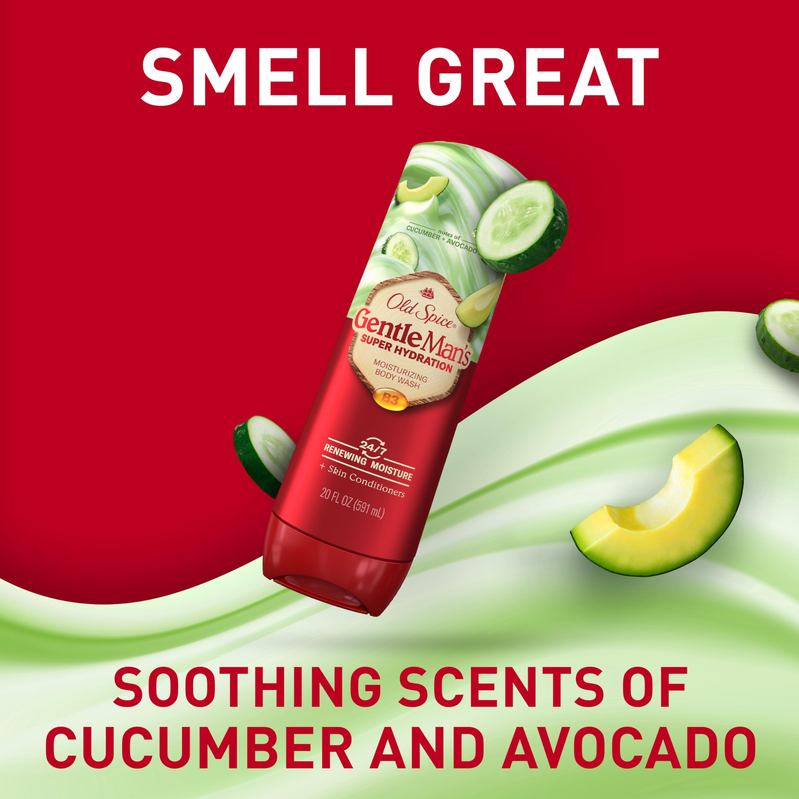 Hands applying hydrating lather with Old Spice Super Hydration after a workout.