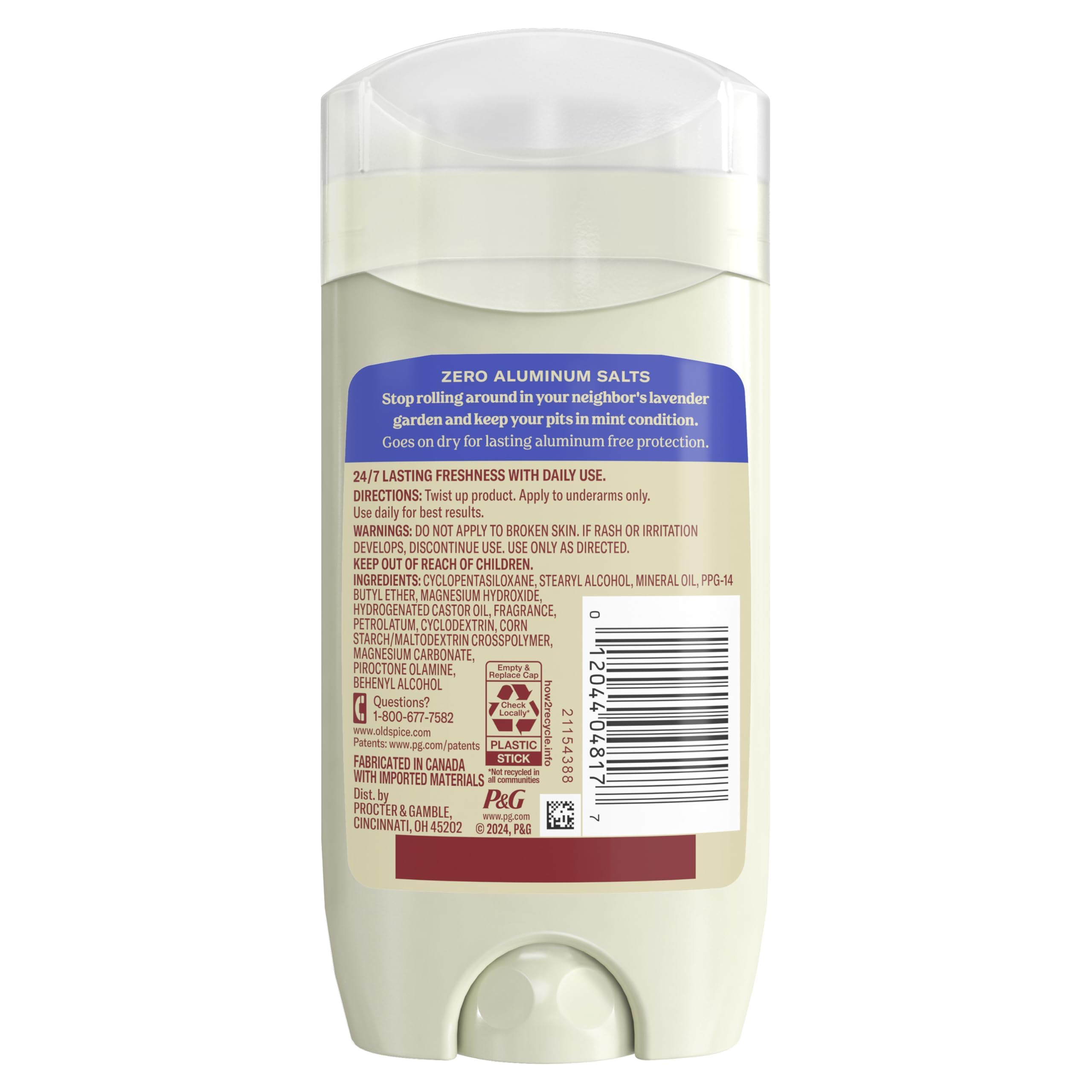 Old Spice Gentleman's Lavender Mint 3oz packaging for travel-friendly deodorant.