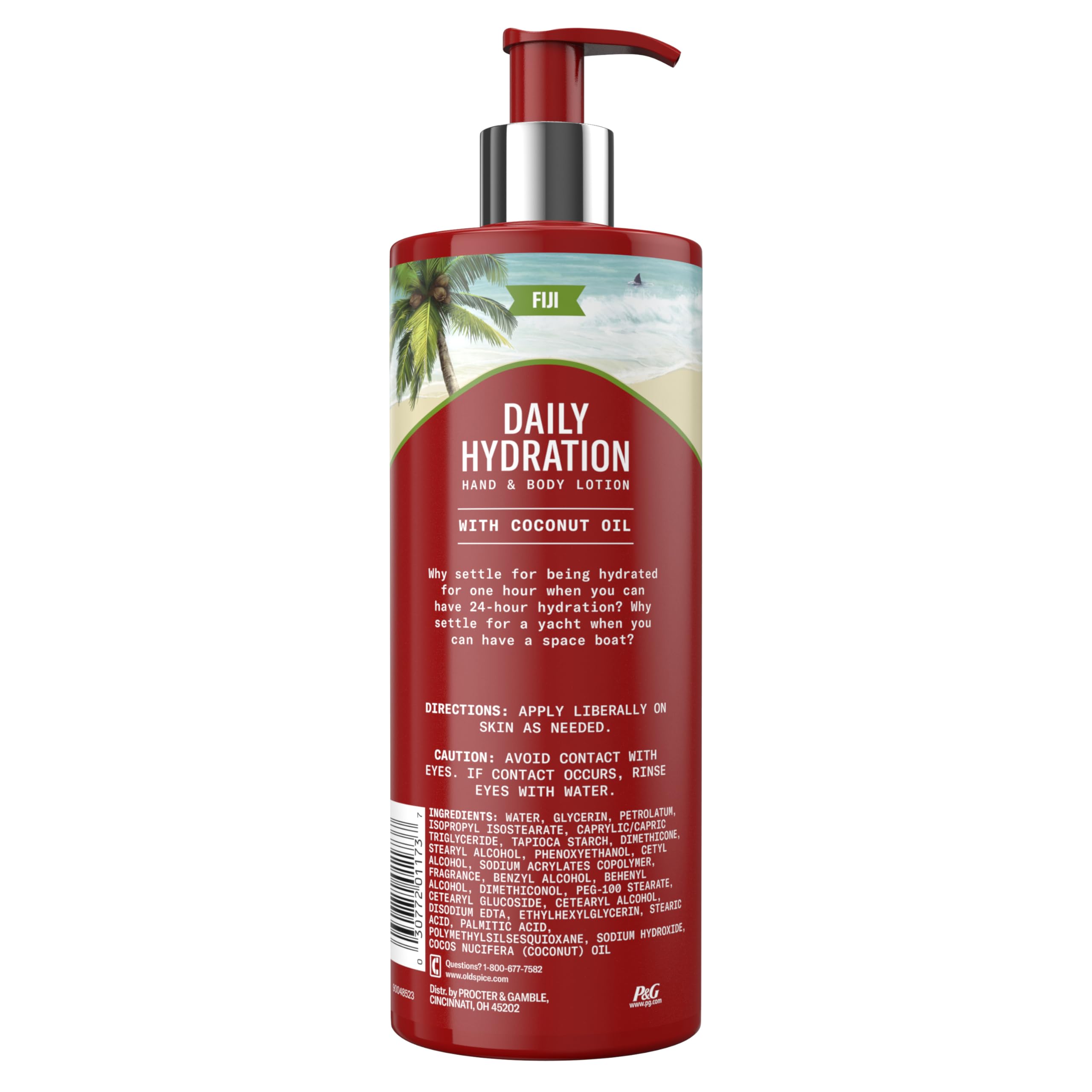 Old Spice Daily Hydration Lotion hands applying—refreshing, non-greasy hydration after shower.