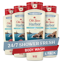 Old Spice Harbor Breeze bottle-front showing the long-lasting scent.