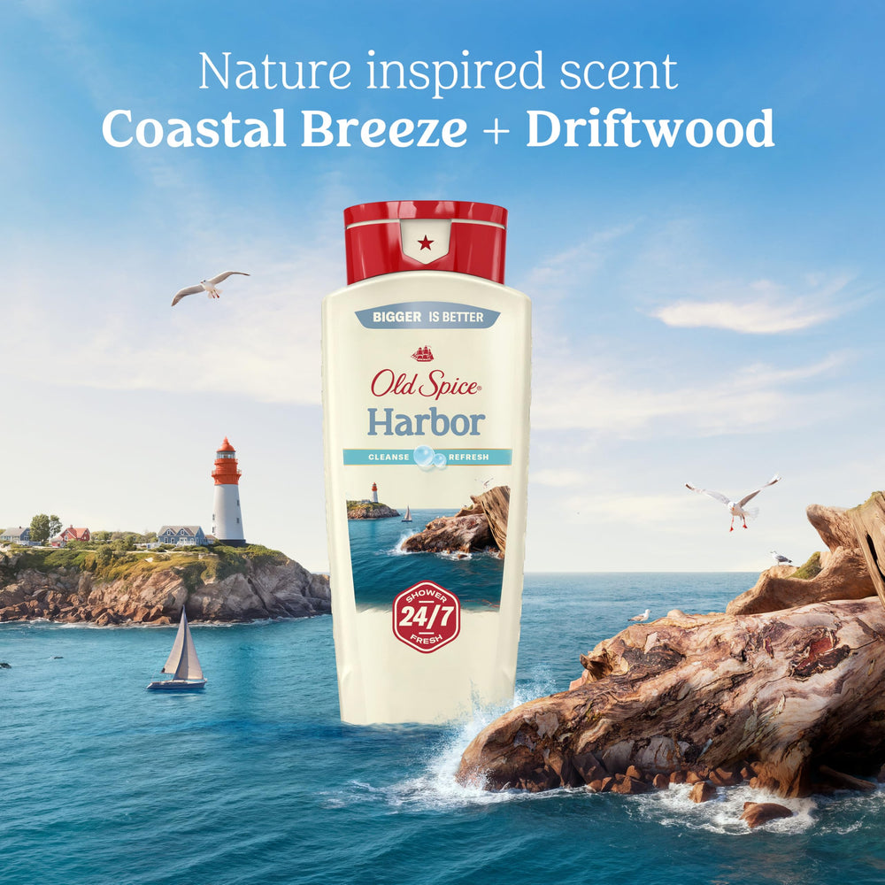 Old Spice Harbor Breeze pack-4 shows value and full-body wash set.