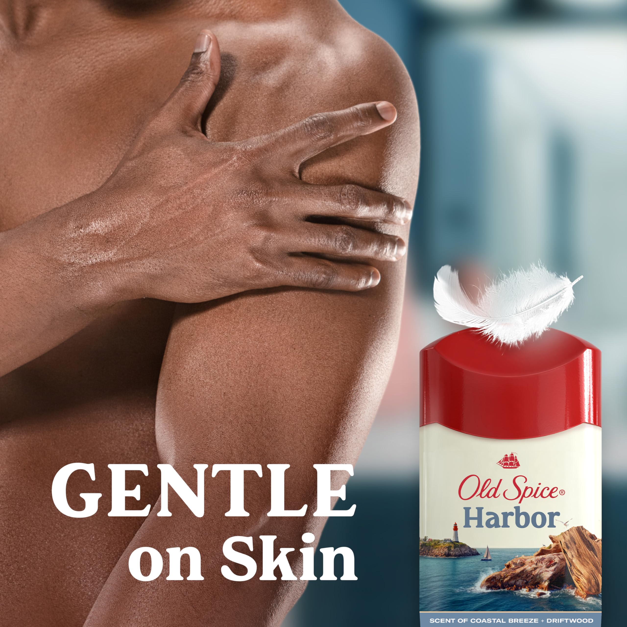 Ingredient notes and sea-inspired design on Old Spice Harbor label.