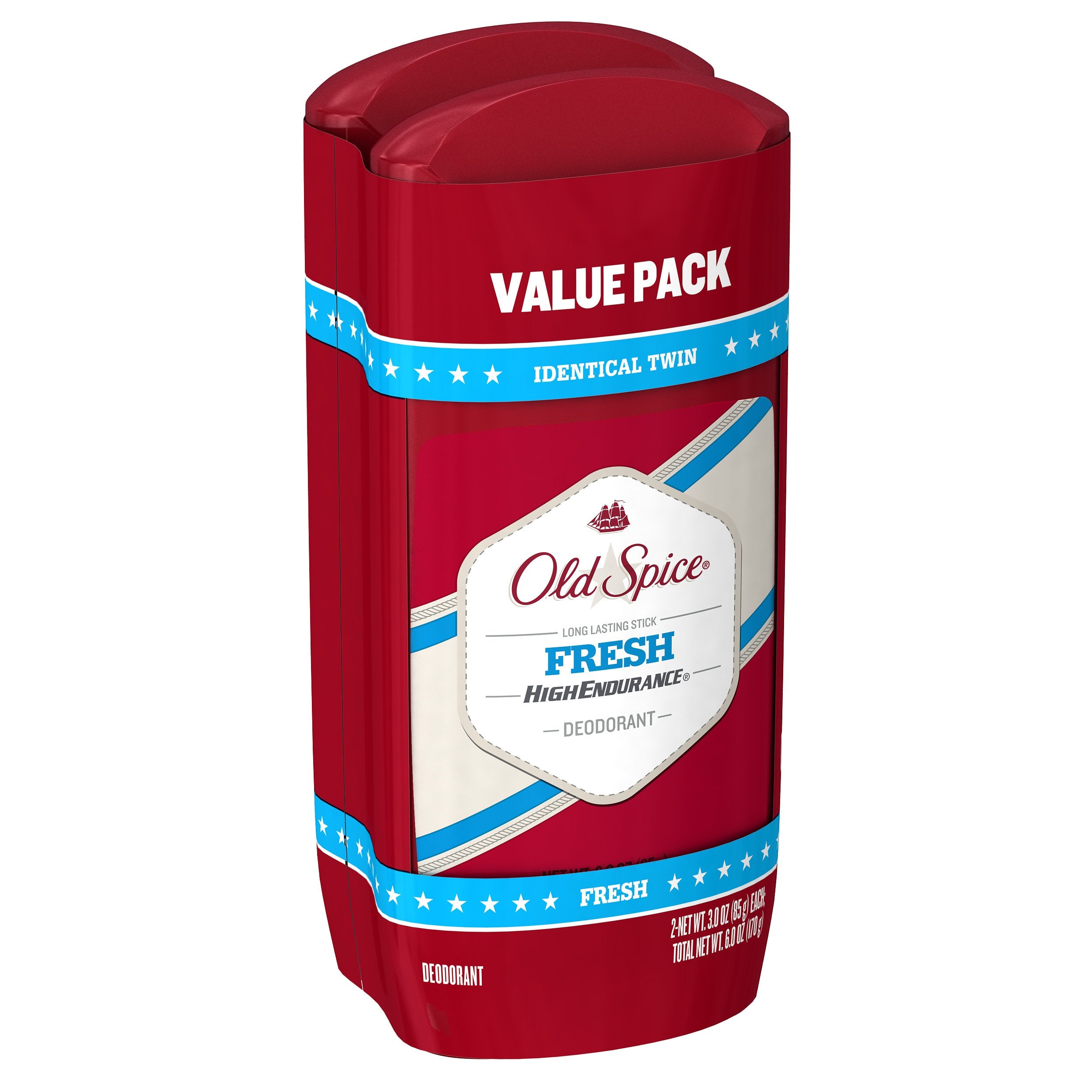 Front of Old Spice High Endurance packaging with Fresh scent.