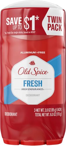 Close-up of Old Spice High Endurance stick showing long-lasting freshness.