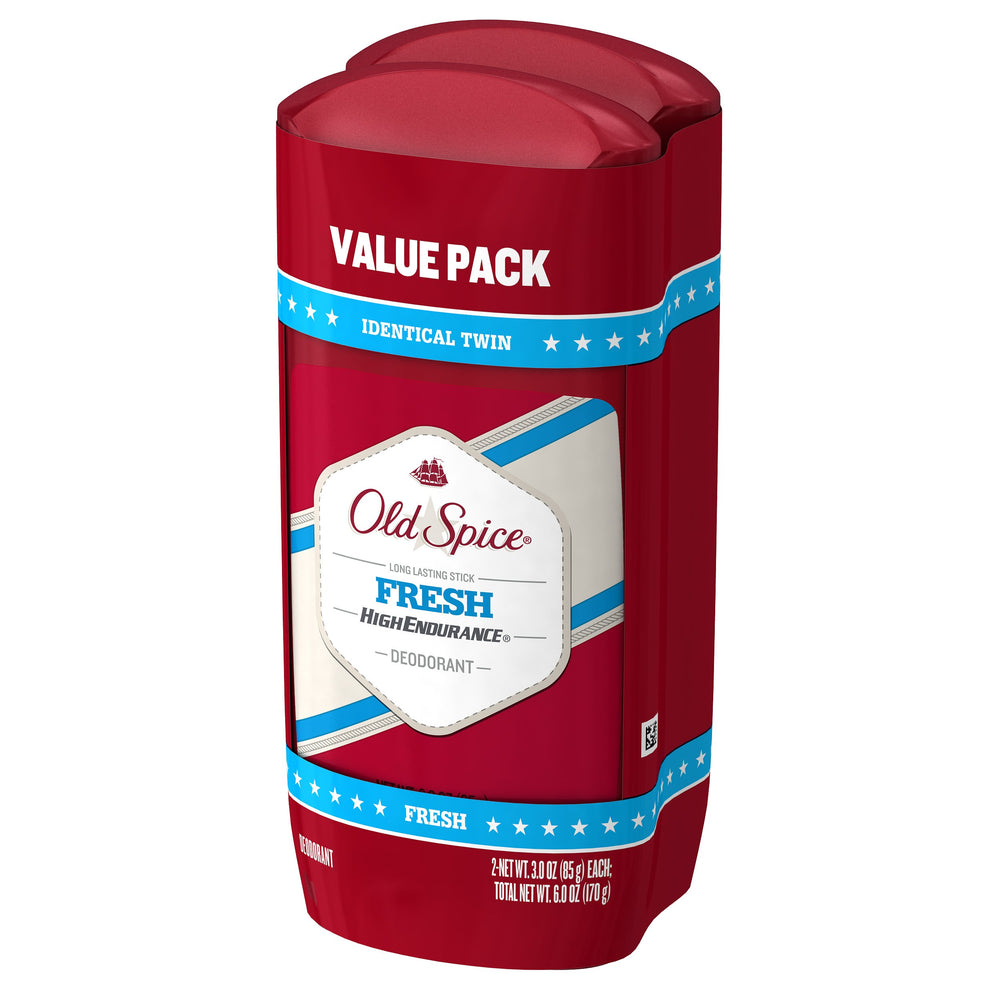 Storage-friendly Old Spice High Endurance 3 oz size for gym bag.