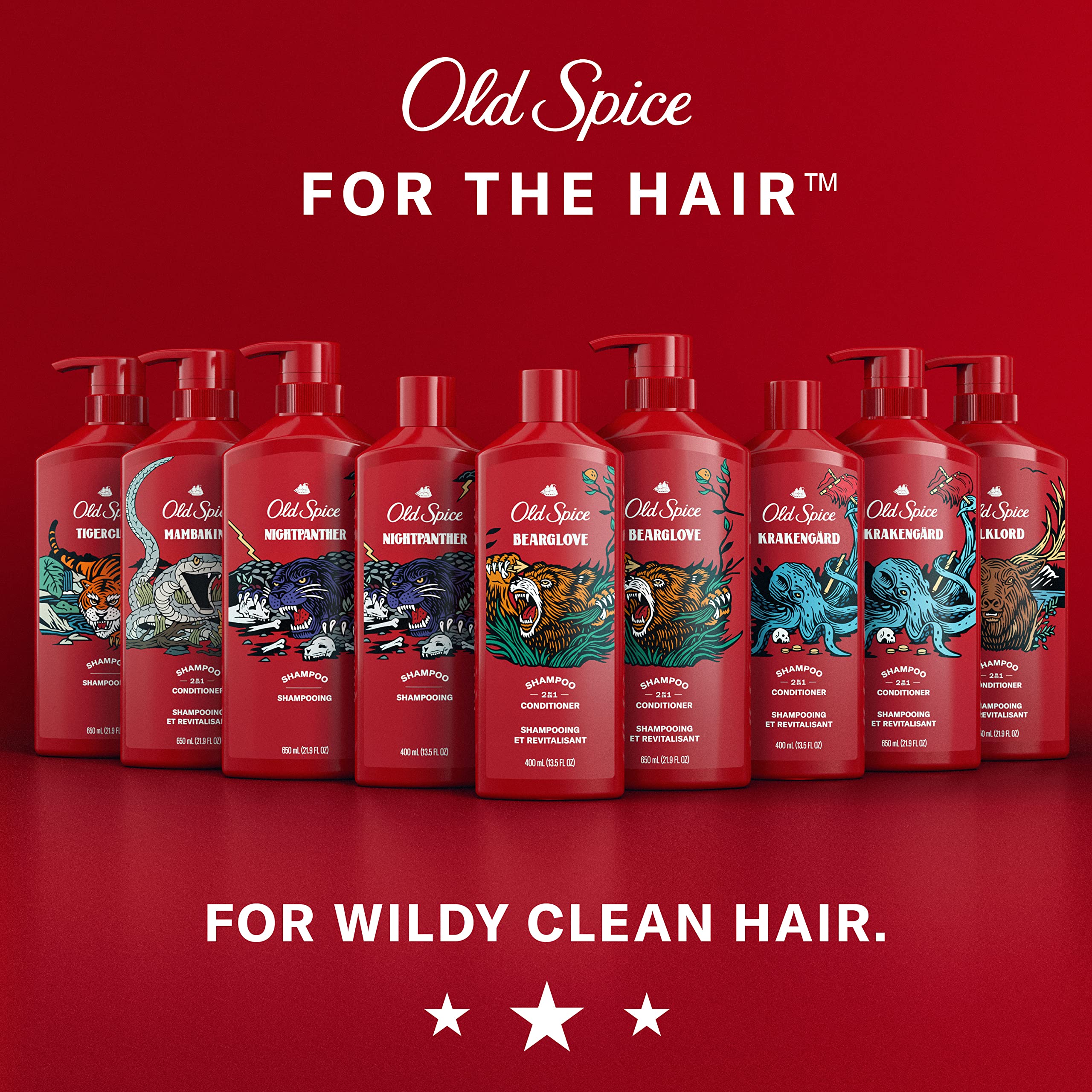 Old Spice Krakengard after-wash hair look showing healthier, fuller appearance.