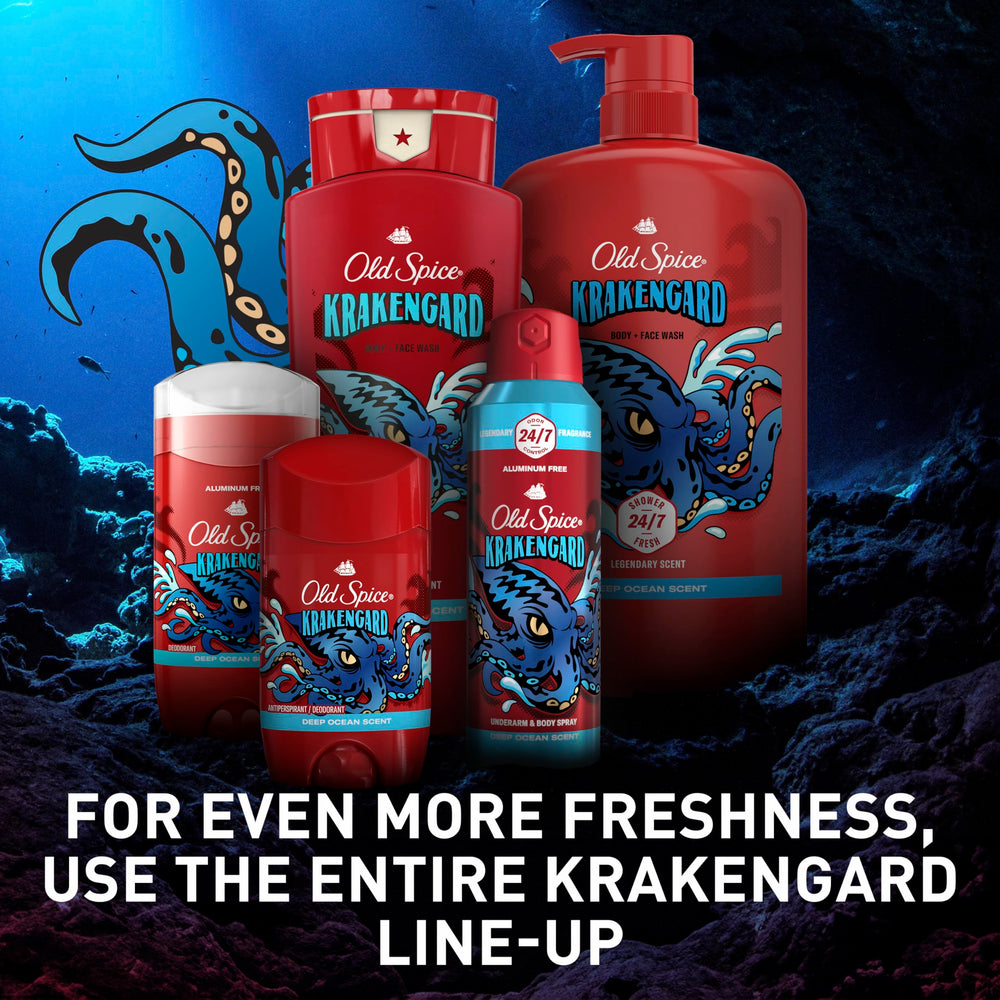 Old Spice Krakengard six-pack packaging emphasizes convenience and value.