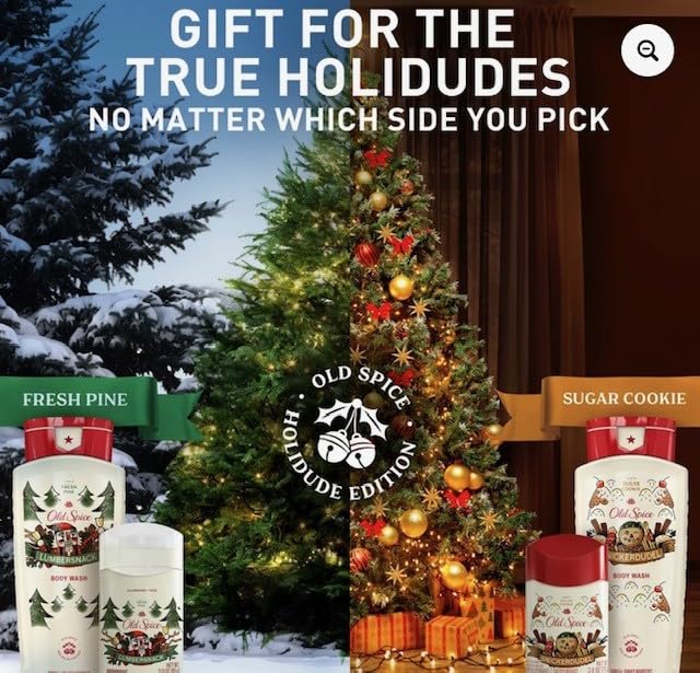 Old Spice LumberSnack body wash bottle with pine scent for a refreshing shower.