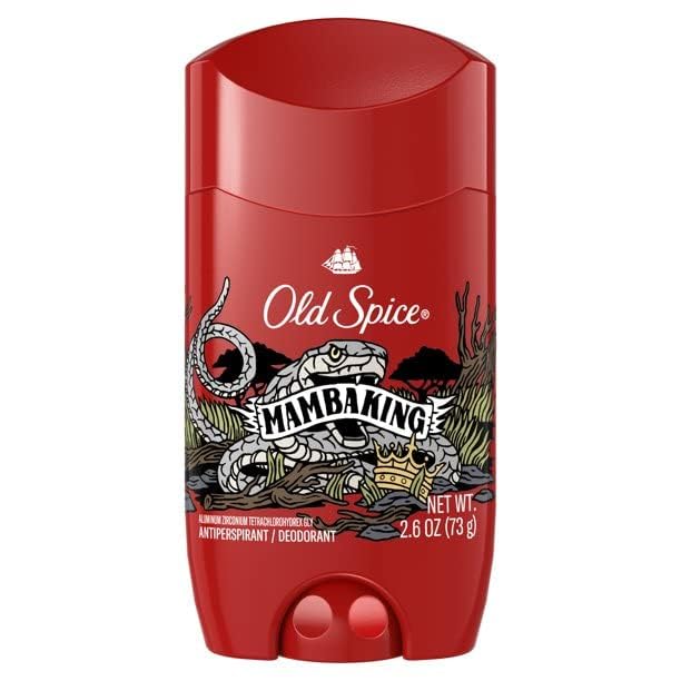 Old Spice MambaKing deodorant bottle showing long-lasting sweat protection.