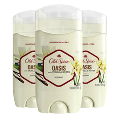 Old Spice Oasis deodorant bottle, 3oz, aluminum-free daily protection.