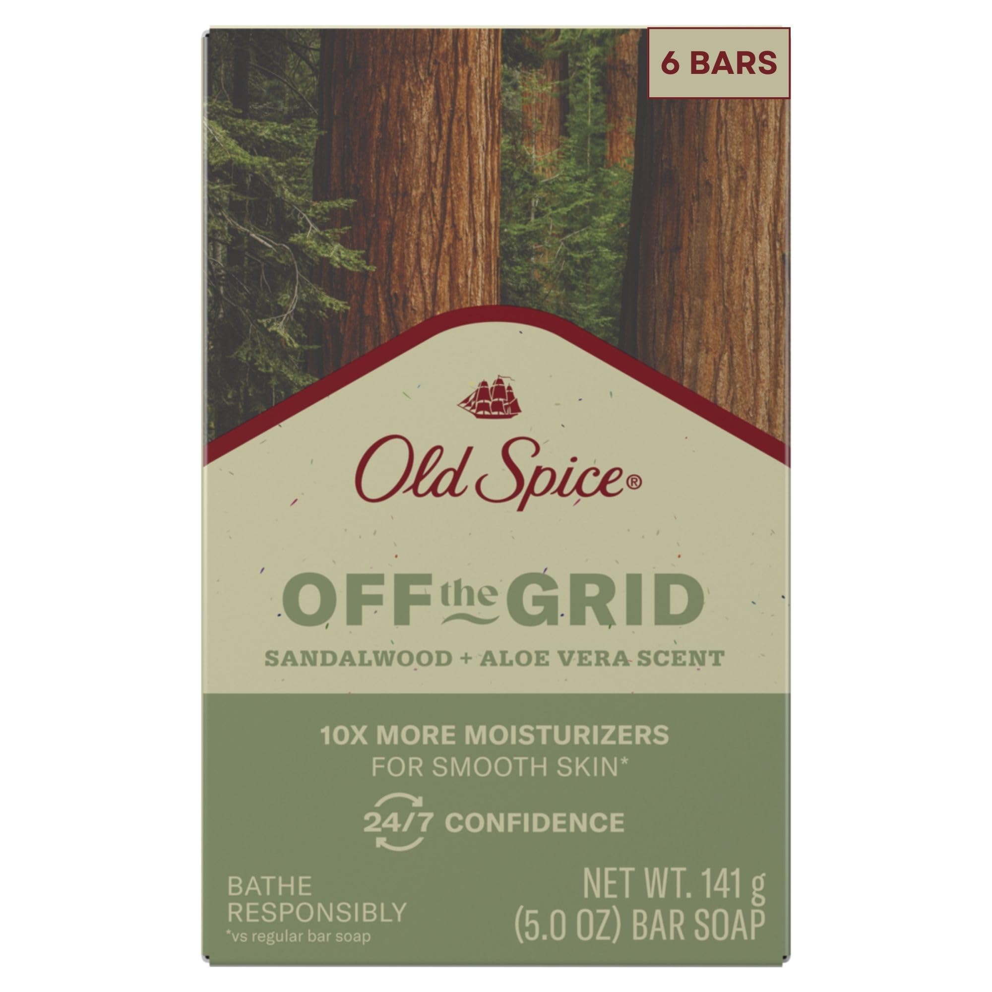 Old Spice Off the Grid sandalwood aloe soap lather for a refreshing cleanse