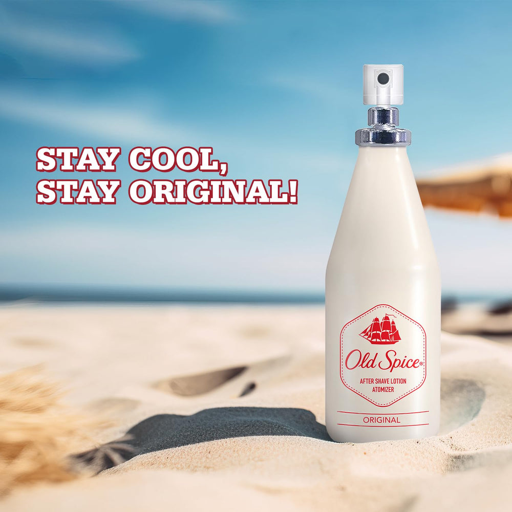 Old Spice Original spray nozzle enables even, cooling application.
