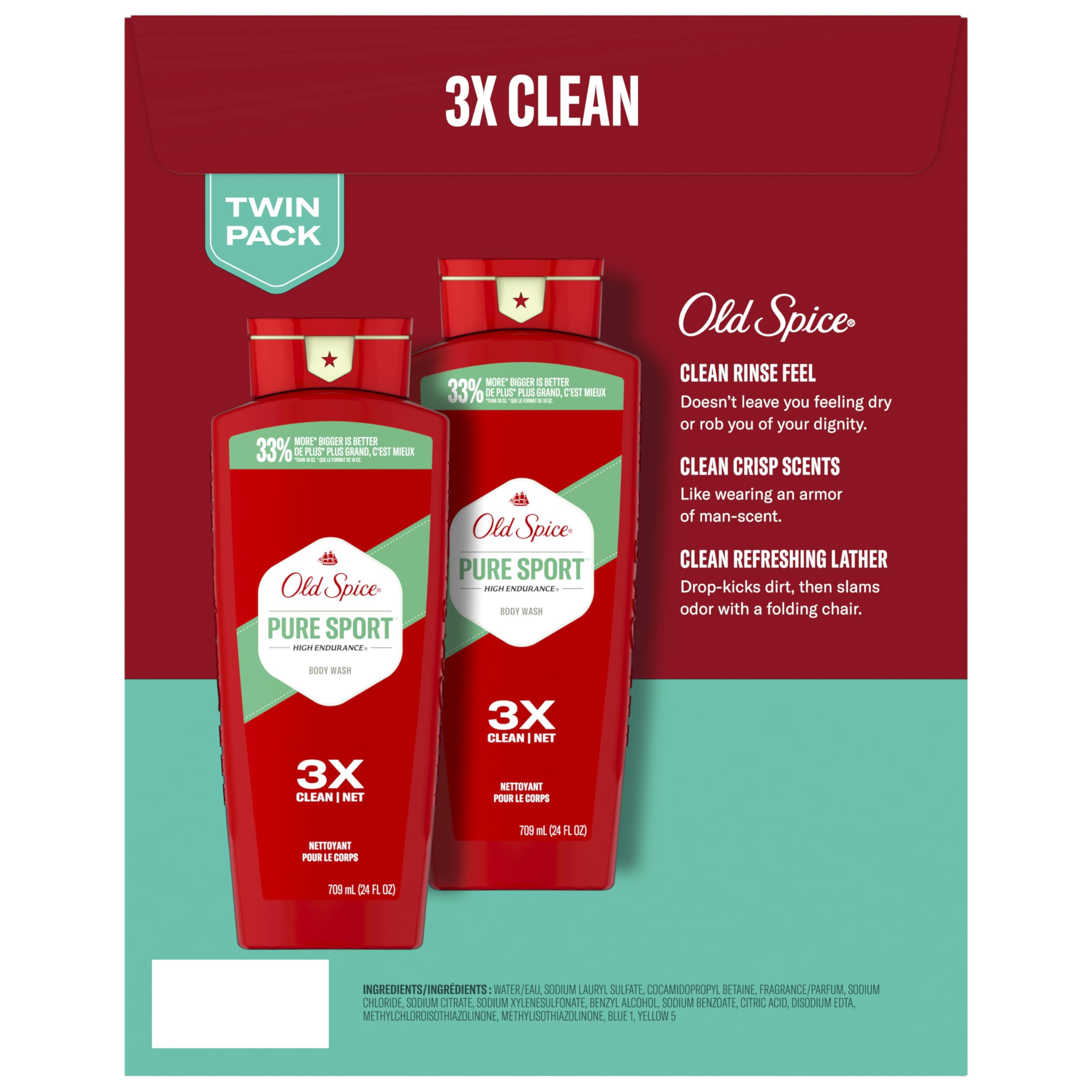 Old Spice pack-of-2 front display shows value for buyers.