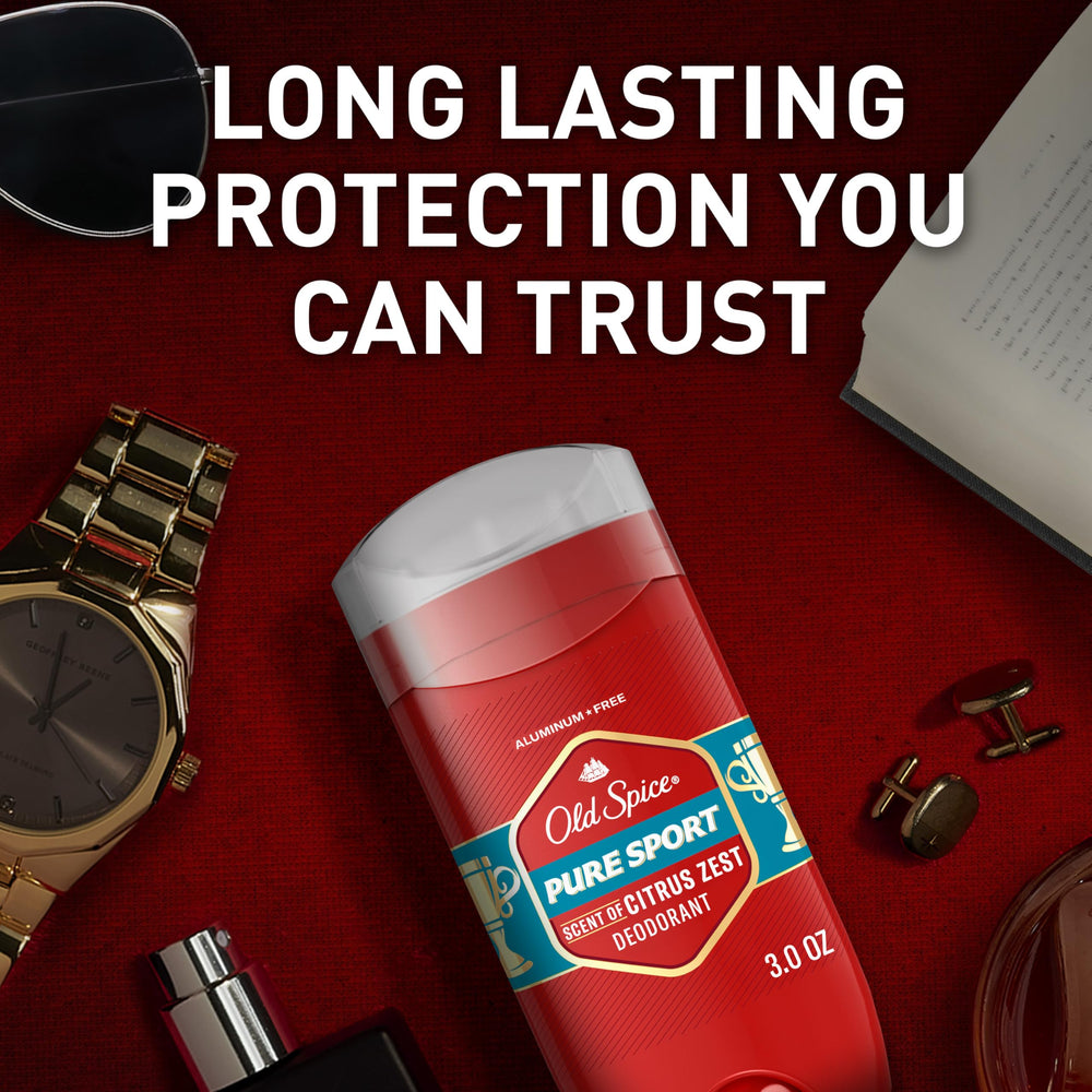 Old Spice Pure Sport pack of three on shelf for everyday freshness