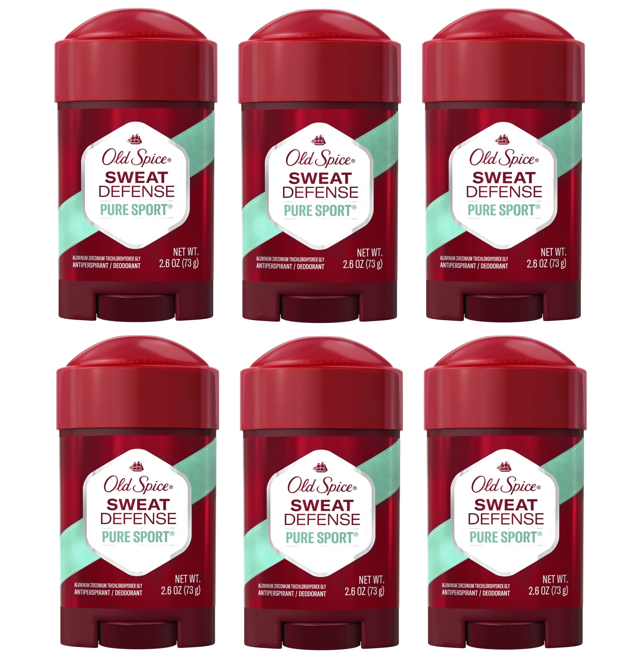 Old Spice Pure Sport Soft Solid bottle front view for reliable protection during workouts.