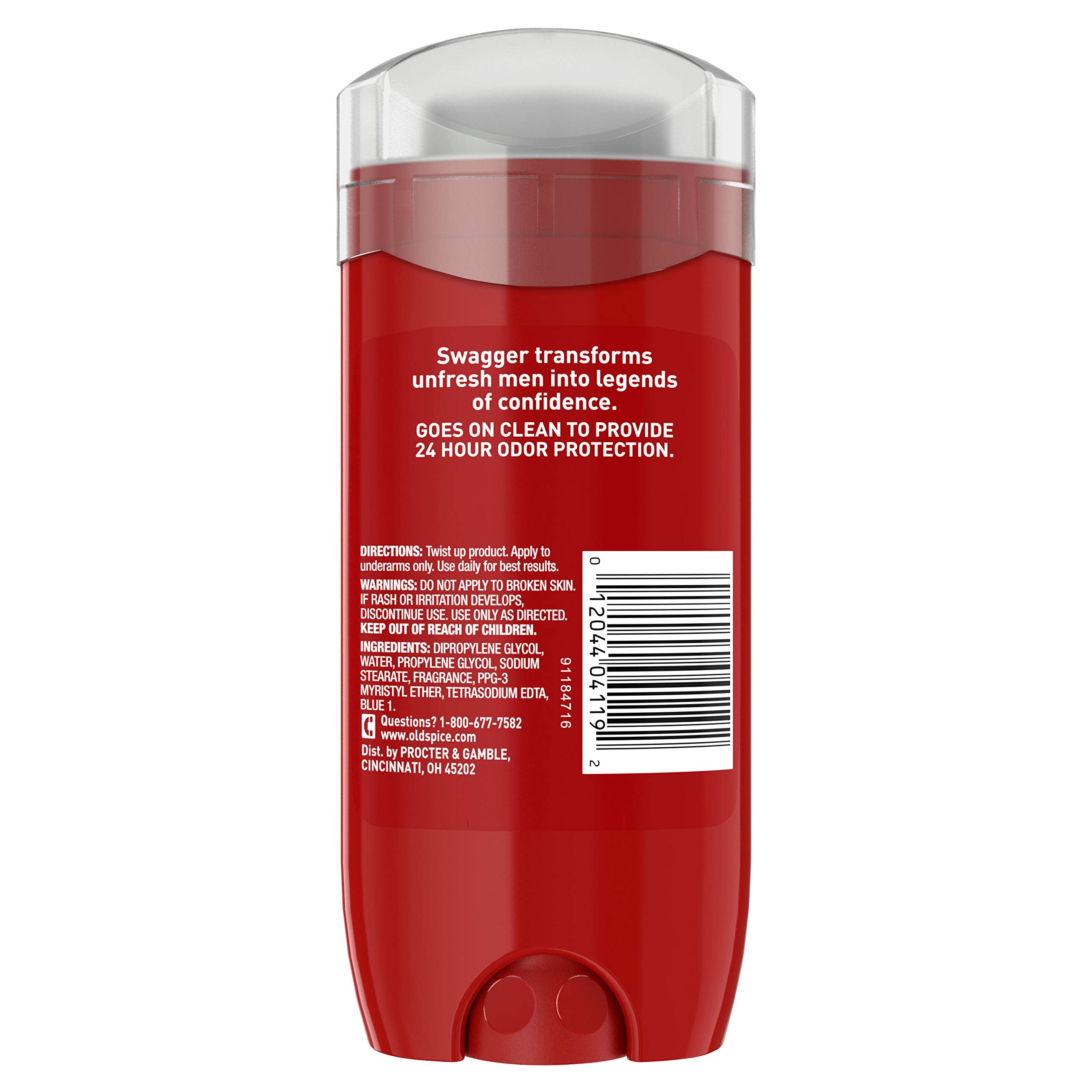 Old Spice Red Zone Swagger scent label highlights Lime & Cedarwood aroma.