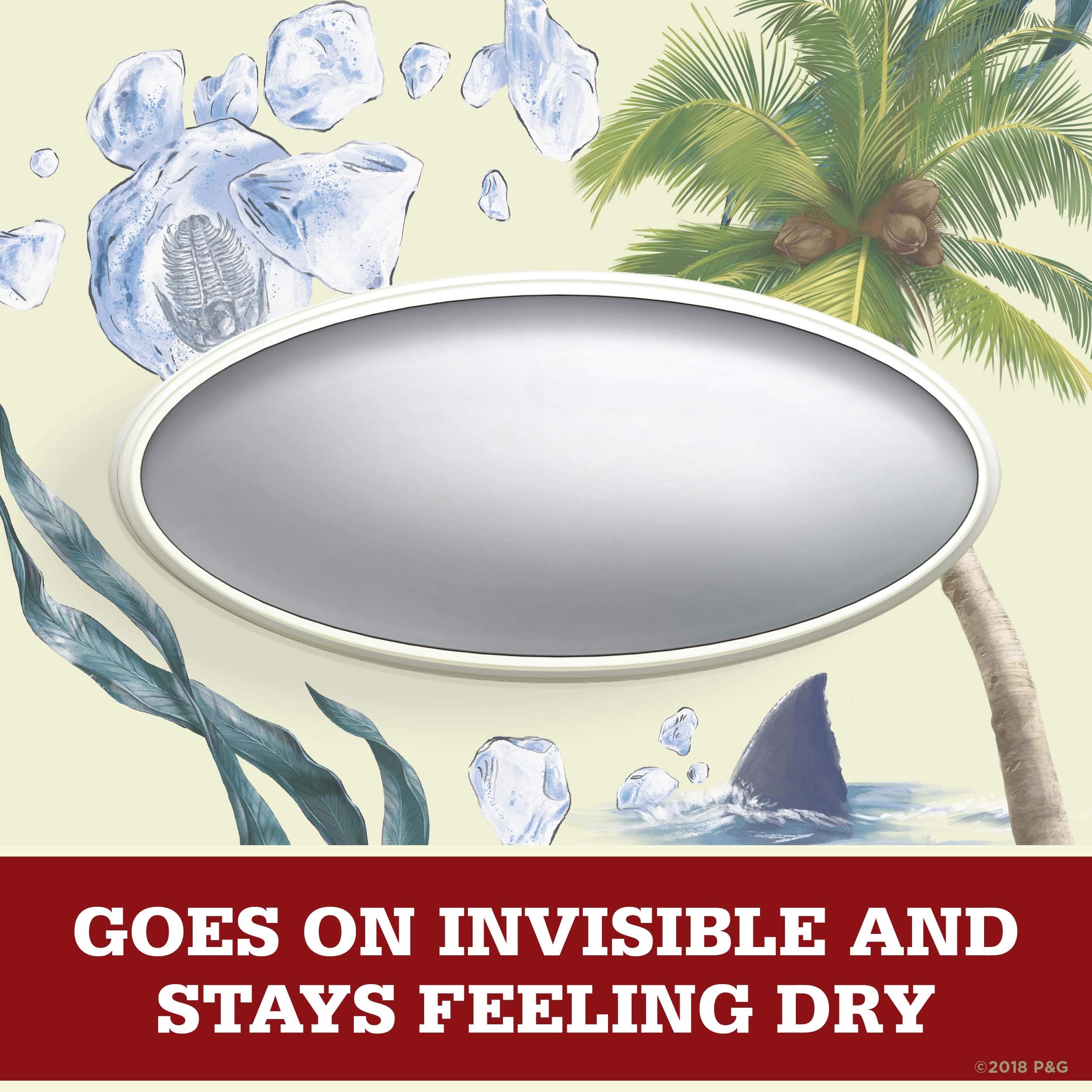 Old Spice sea spray graphic conveys a refreshing scent ideal for workouts.