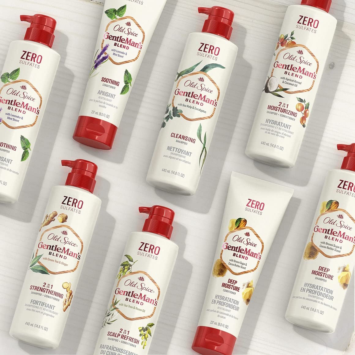 Old Spice shampoo foam close-up indicates gentle cleansing for daily use.