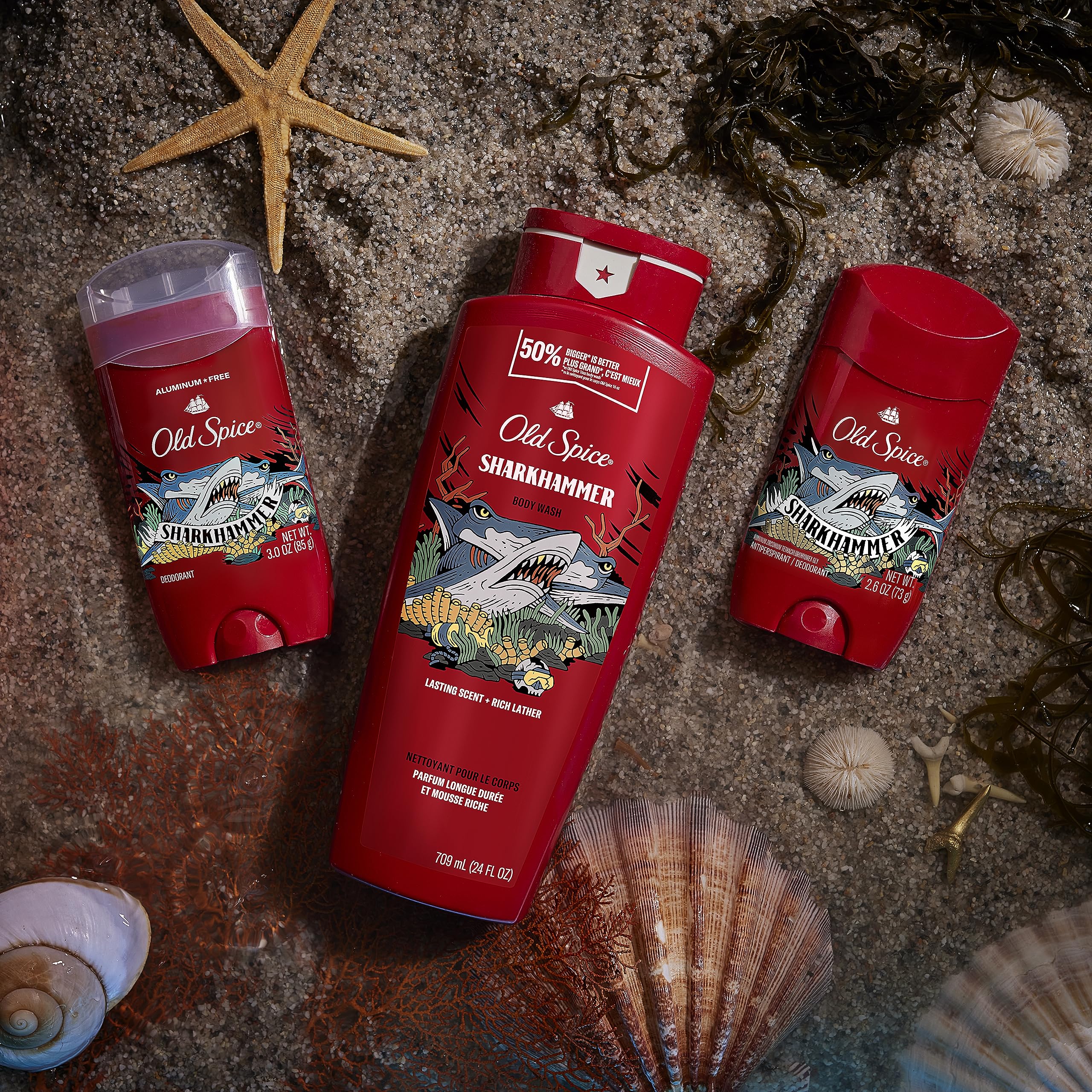 Old Spice Sharkhammer gym-bag-ready setup supports daily on-the-go use.