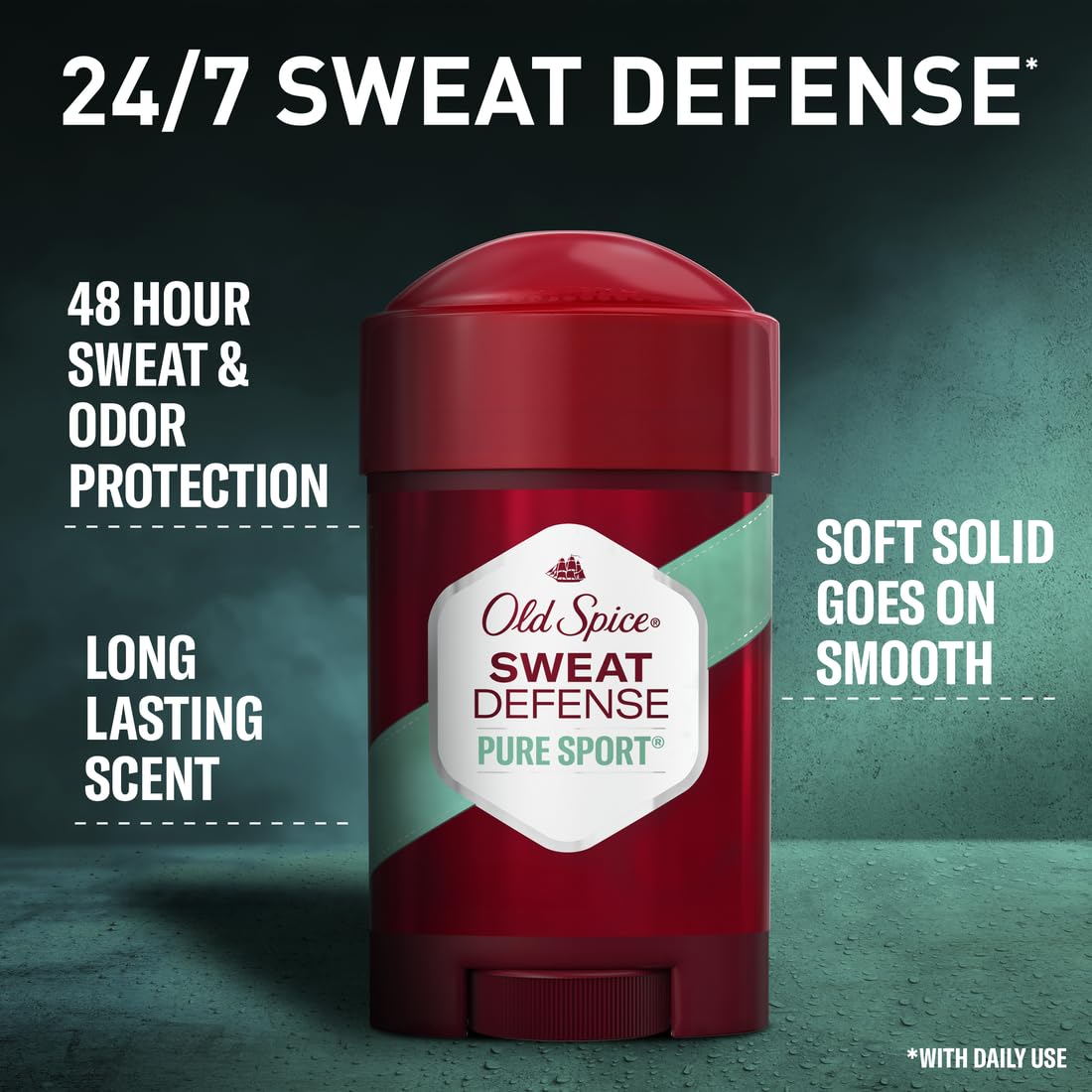Active lifestyle scene with Old Spice Pure Sport Soft Solid for all-day freshness.