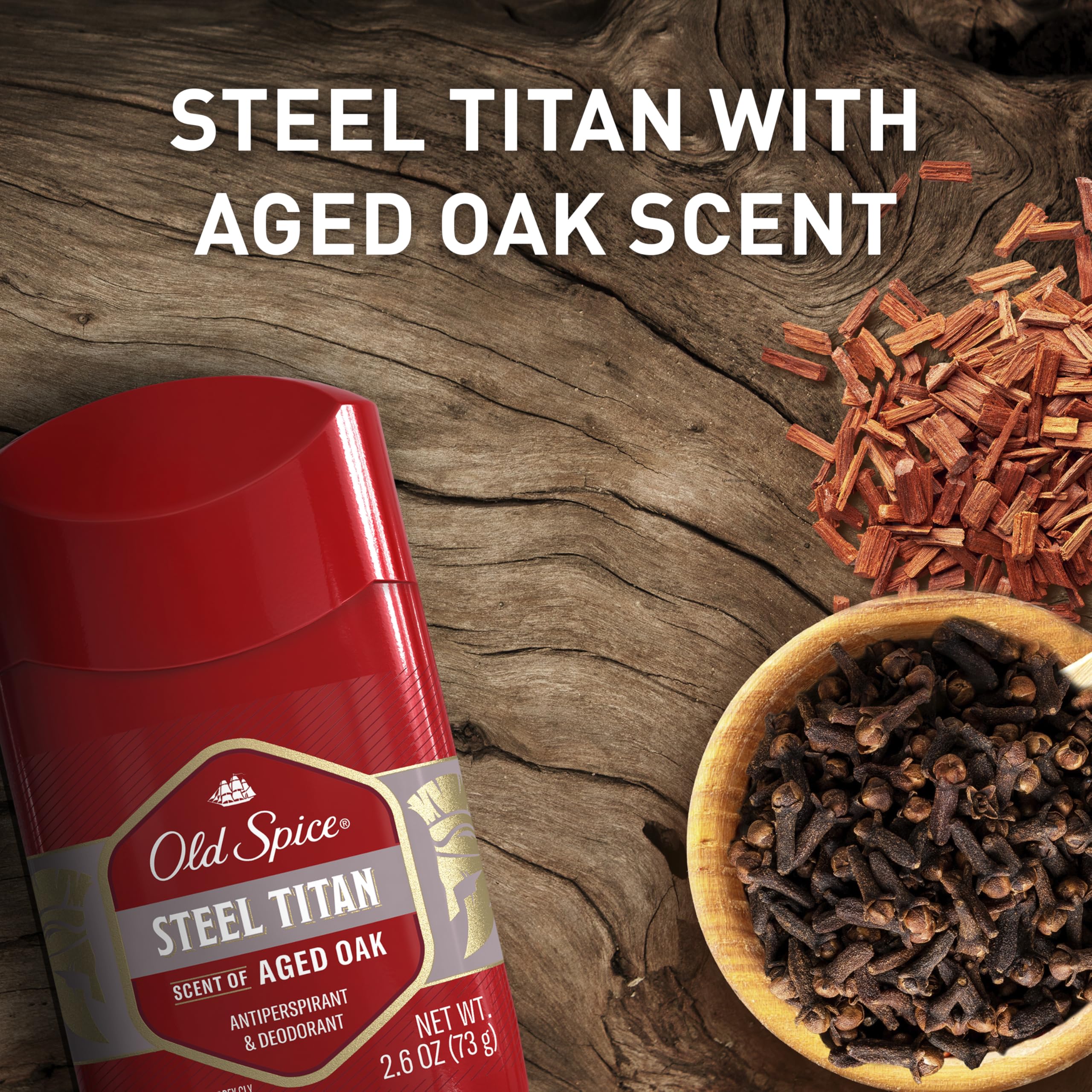 Old Spice Steel Titan aged oak 24/7 protection for daily wear