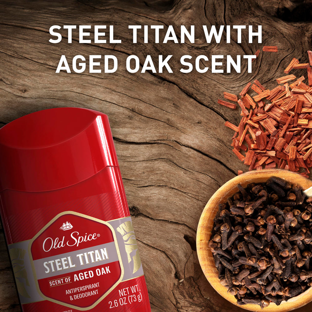 Old Spice Steel Titan aged oak 24/7 protection for daily wear