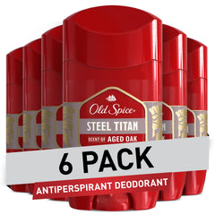 Old Spice Steel Titan aged oak deodorant stick showing 24/7 protection