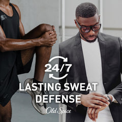 Old Spice Steel Titan aged oak roll-on application in use