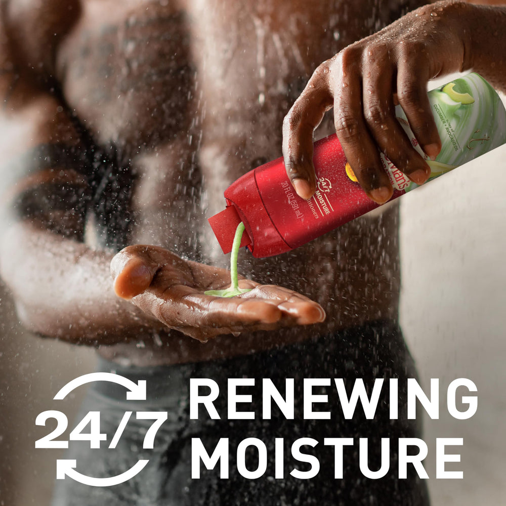 Close-up of rich foam from Old Spice Super Hydration for deep cleansing.