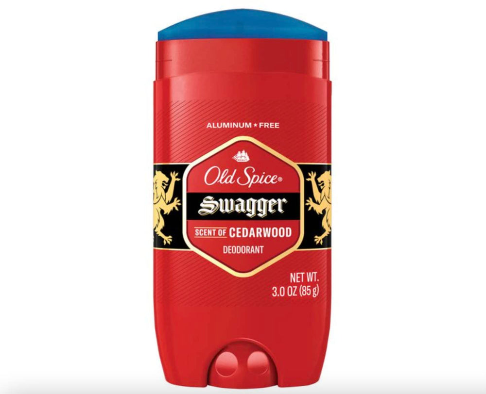 Old Spice Swagger deodorant 4-pack display ready for everyday use.