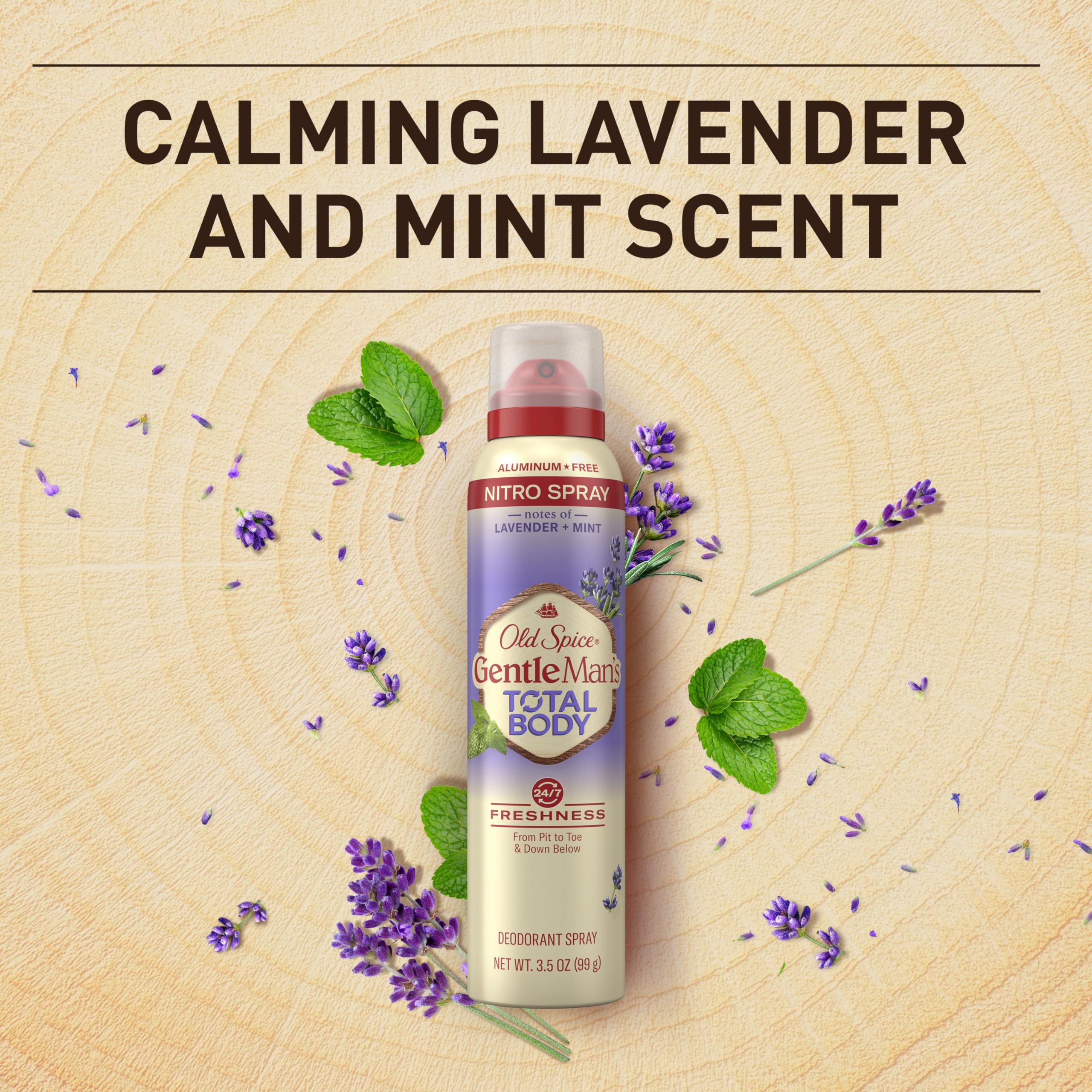 Old Spice Total Body Deodorant used on arms visual suggests versatile body coverage